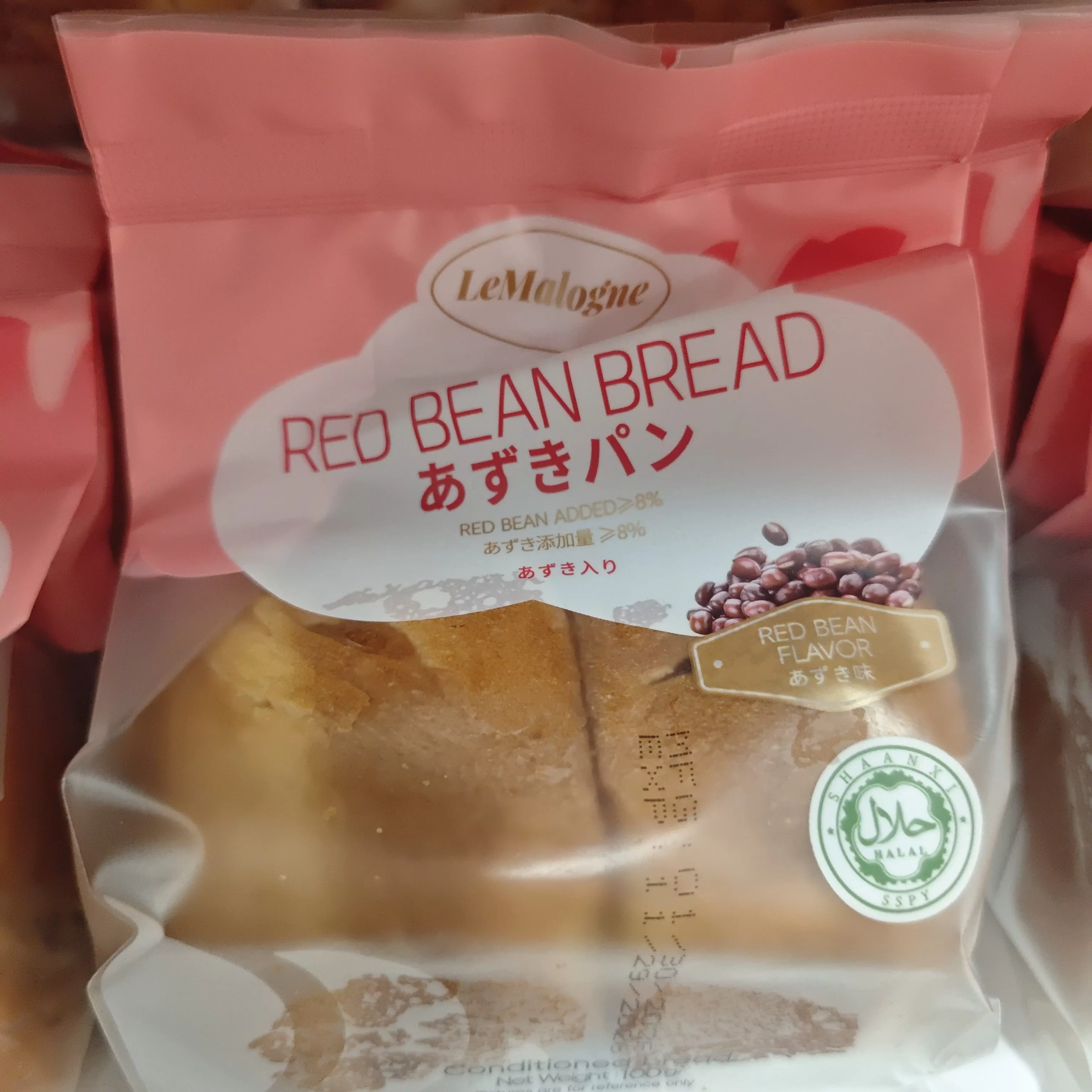 乐麦隆红豆派面包100g