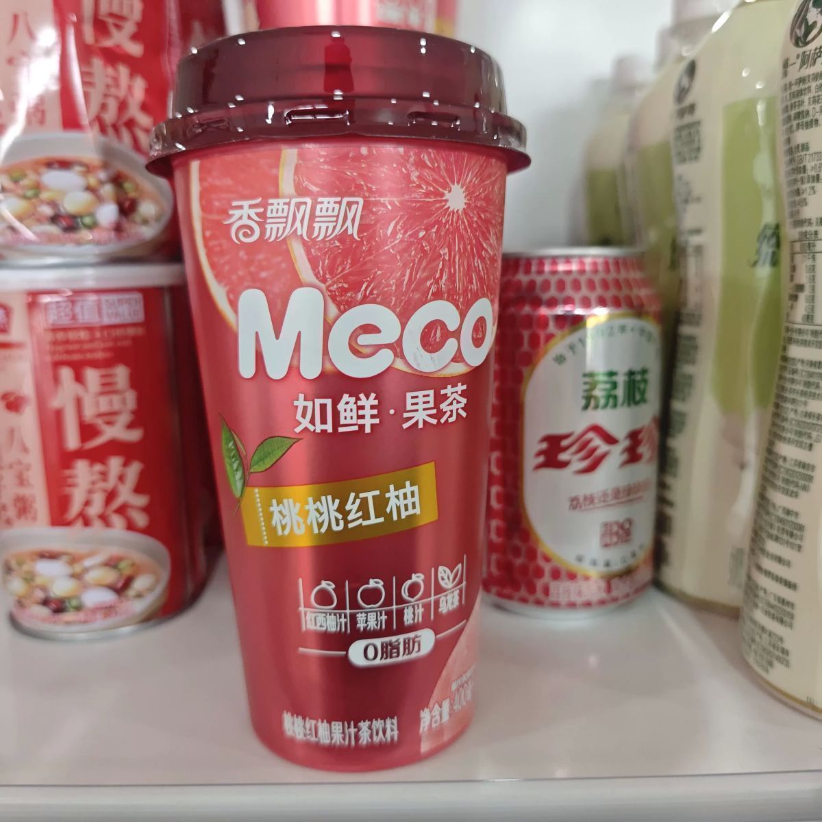 香飘飘 Meco果汁茶【桃桃红柚味】400ml - 图片 1
